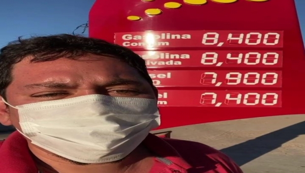 No interior Acre, Cesário do PT mostra preço da gasolina a R$ 8, 40, culpa Bolsonaro e diz que Lula é a solução